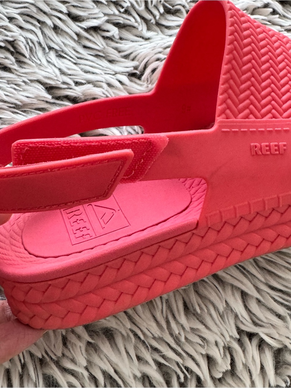 REEF Women’s Coral Red Dual-Strap Slide Sandals with Heel Strap - Picture 7 of 7